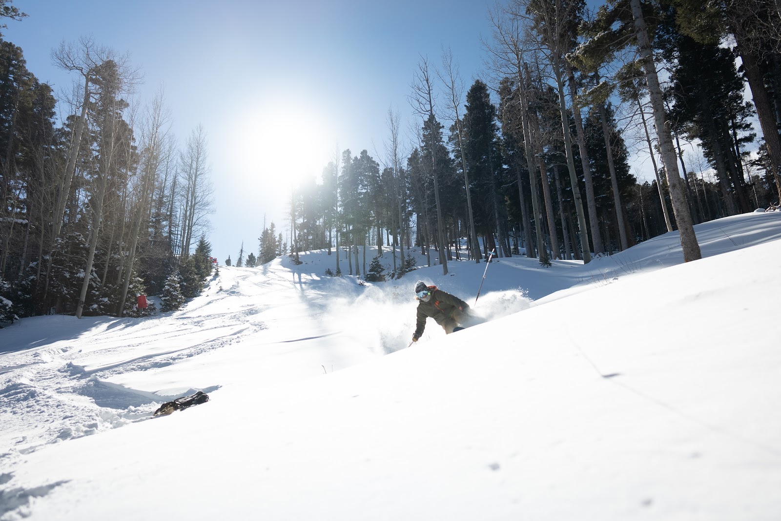 Sunny groomed slopes at Angel Fire Resort in New Mexico