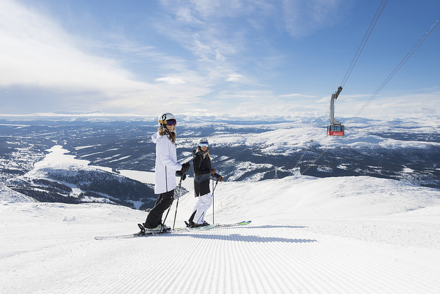 The Areskutan massif rising above the Are resort village in Sweden