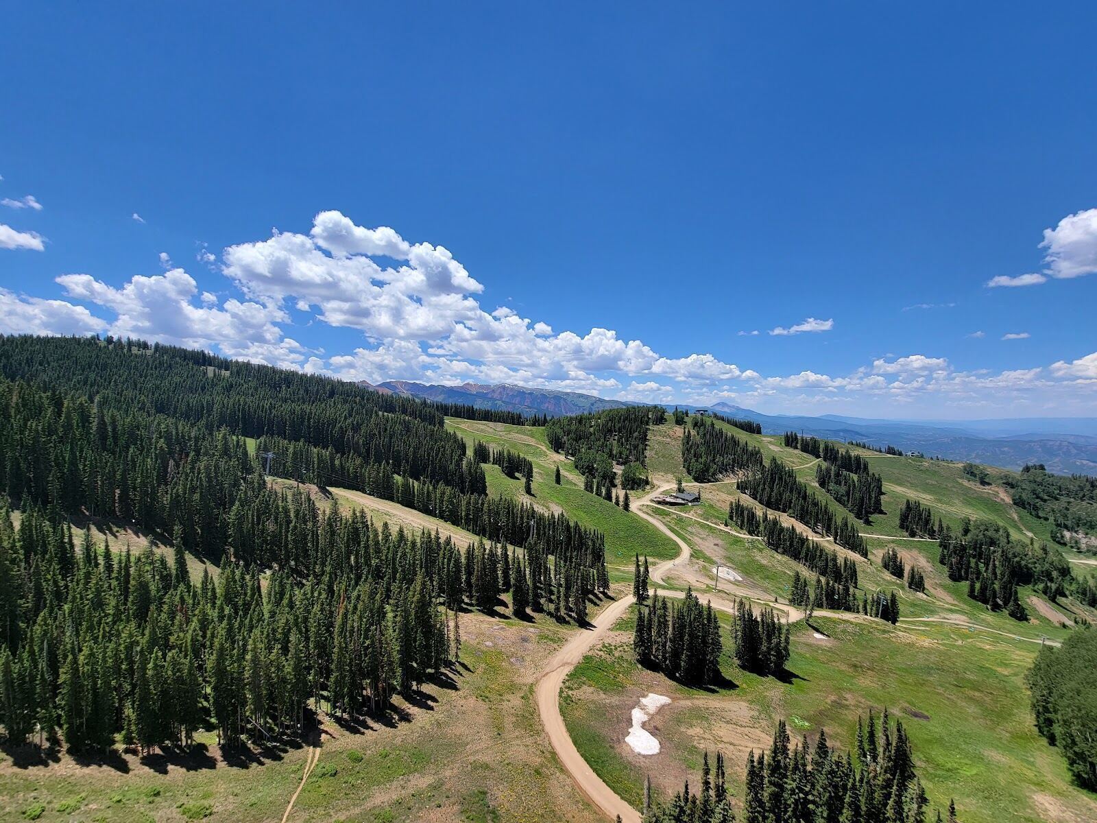 The Silver Queen gondola rising up Aspen Mountain