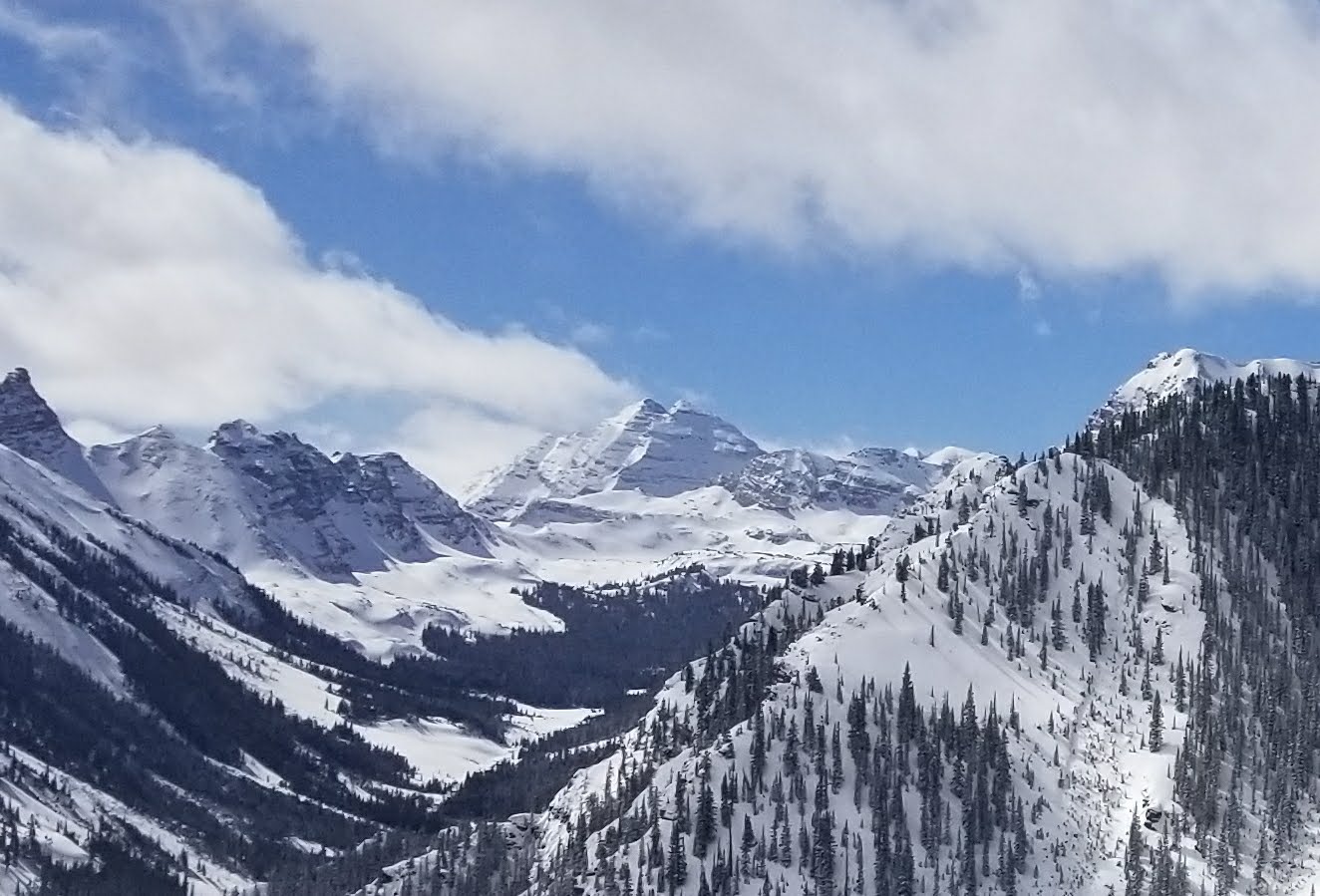 A skier cutting through deep dry powder in North America