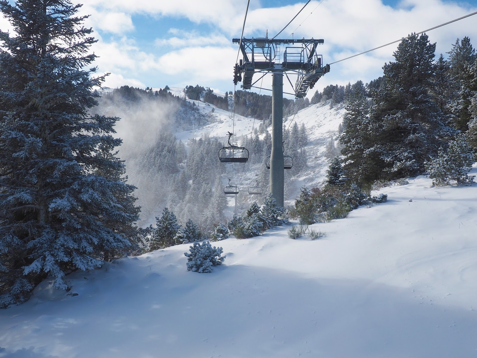 The spa town of Ax les Thermes below the ski area