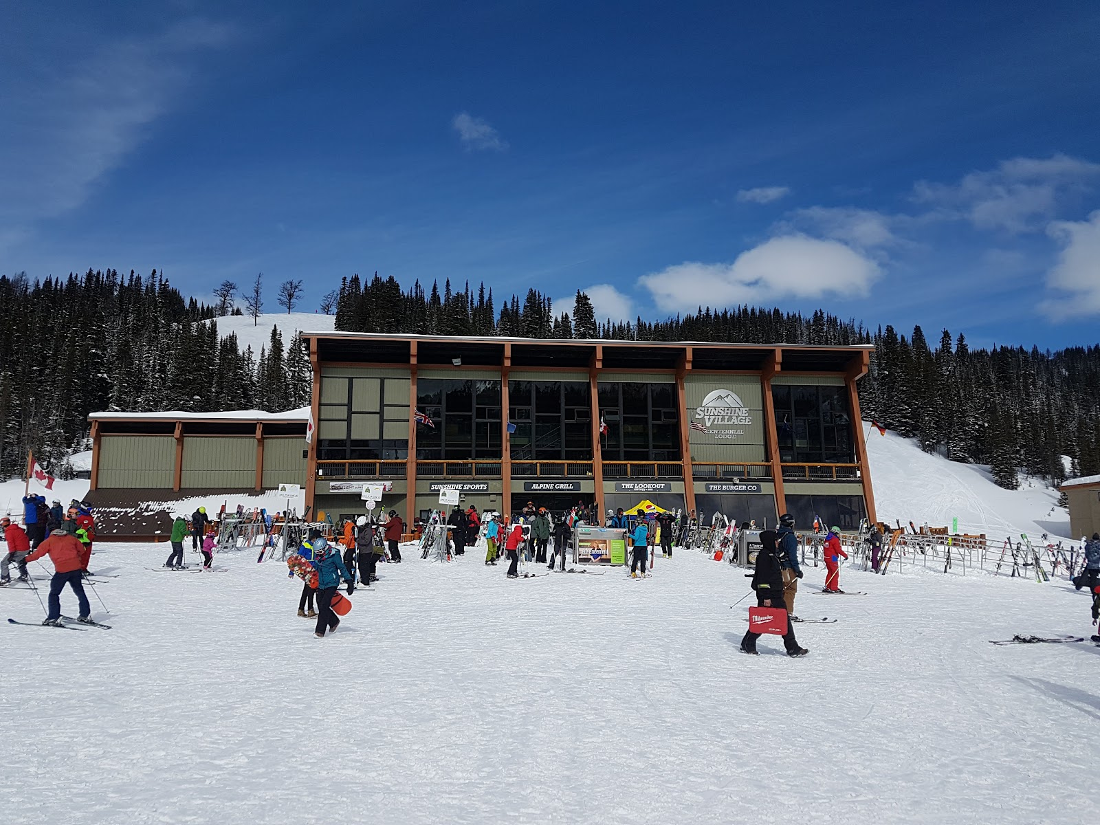 High snowy slopes and peaks at Banff Sunshine Village on the Continental Divide