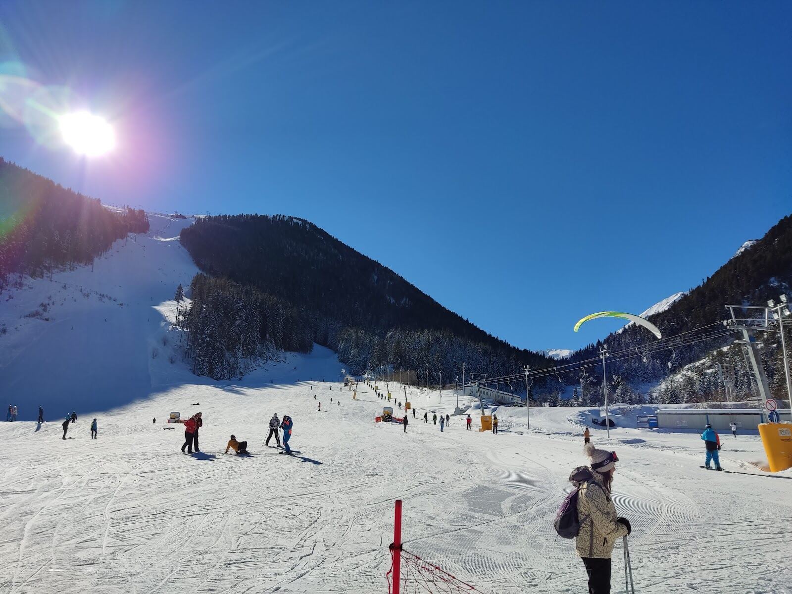 Ski runs and chairlifts in the Pirin mountains above Bansko
