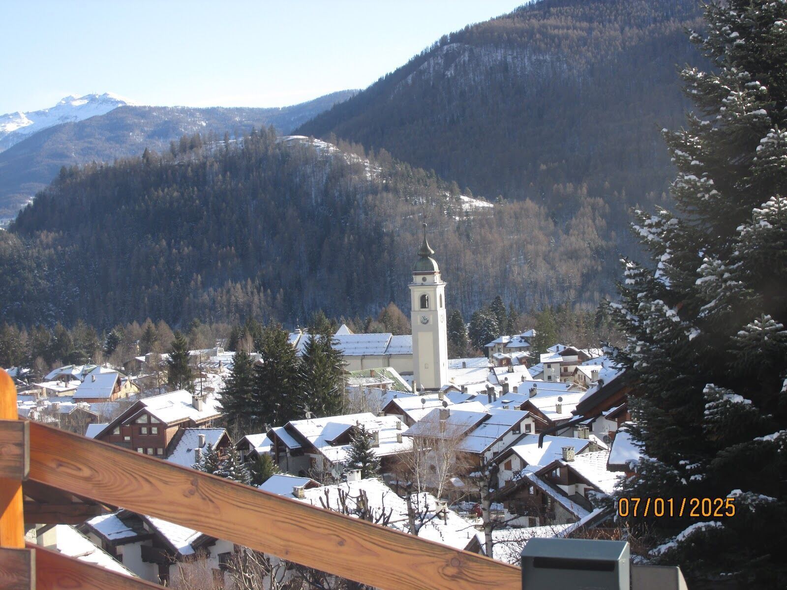 The town of Bardonecchia under snow near Turin