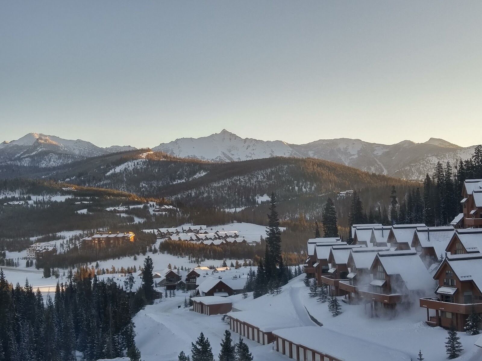 The Lone Peak Tram and summit ridge above the resort
