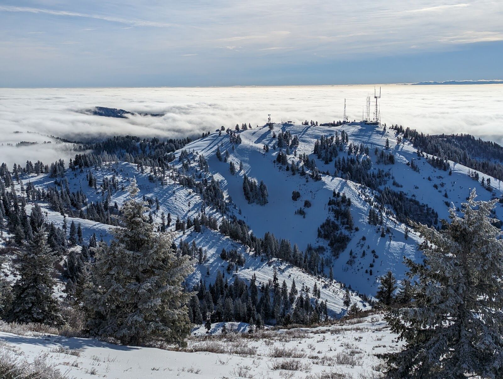 The community ski mountain of Bogus Basin above Boise Idaho