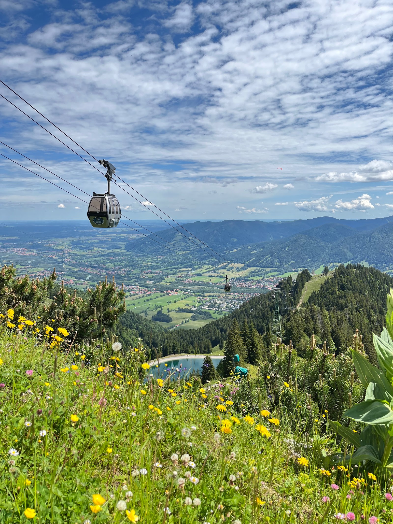 Snowy slopes above Lenggries at Brauneck in Bavaria