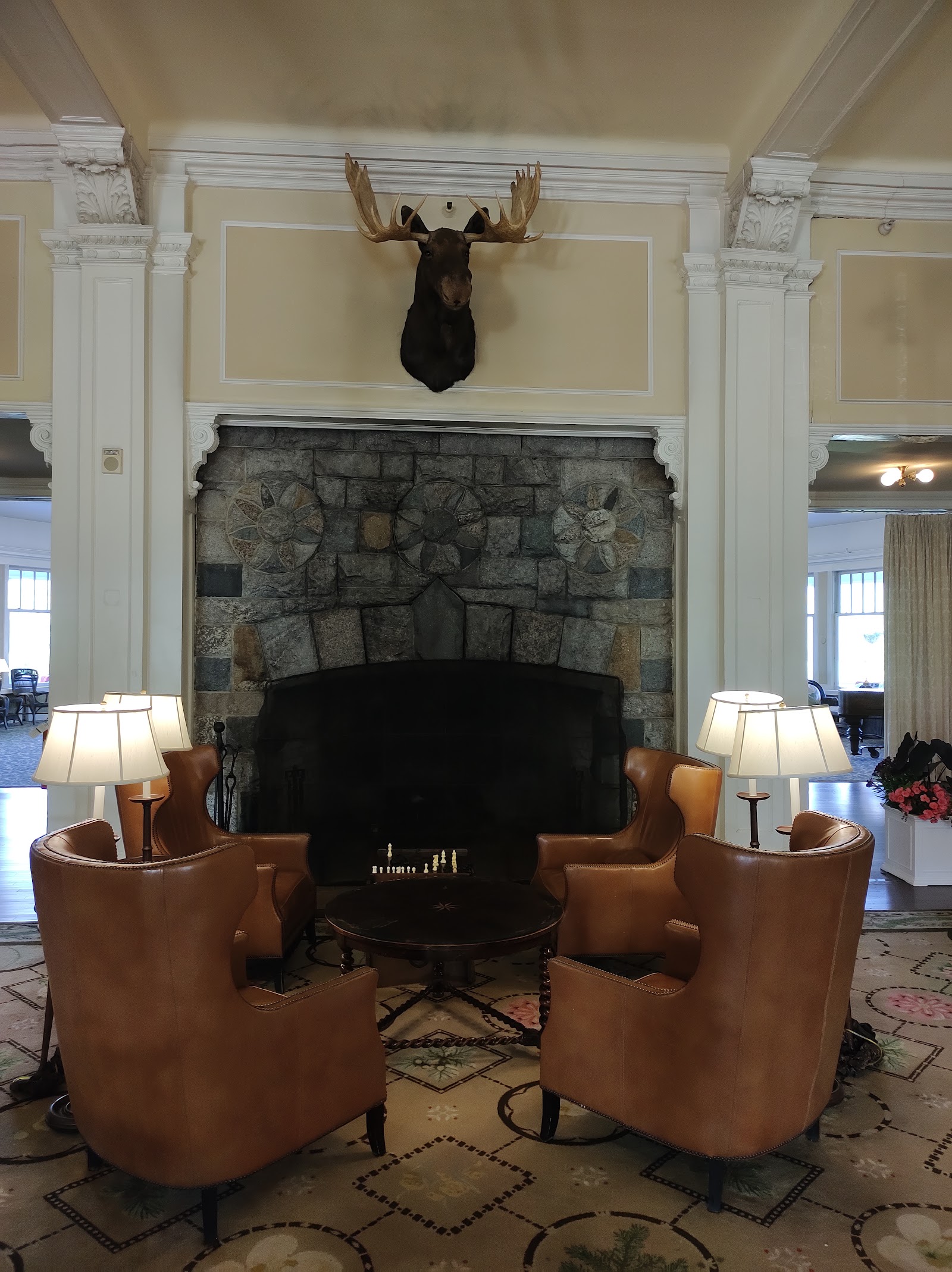 View across to the snow covered Presidential Range from Bretton Woods