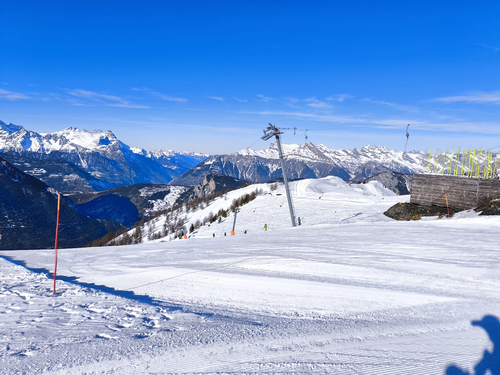 The quiet hamlet of Bruson on a sunny shelf above the Val de Bagnes