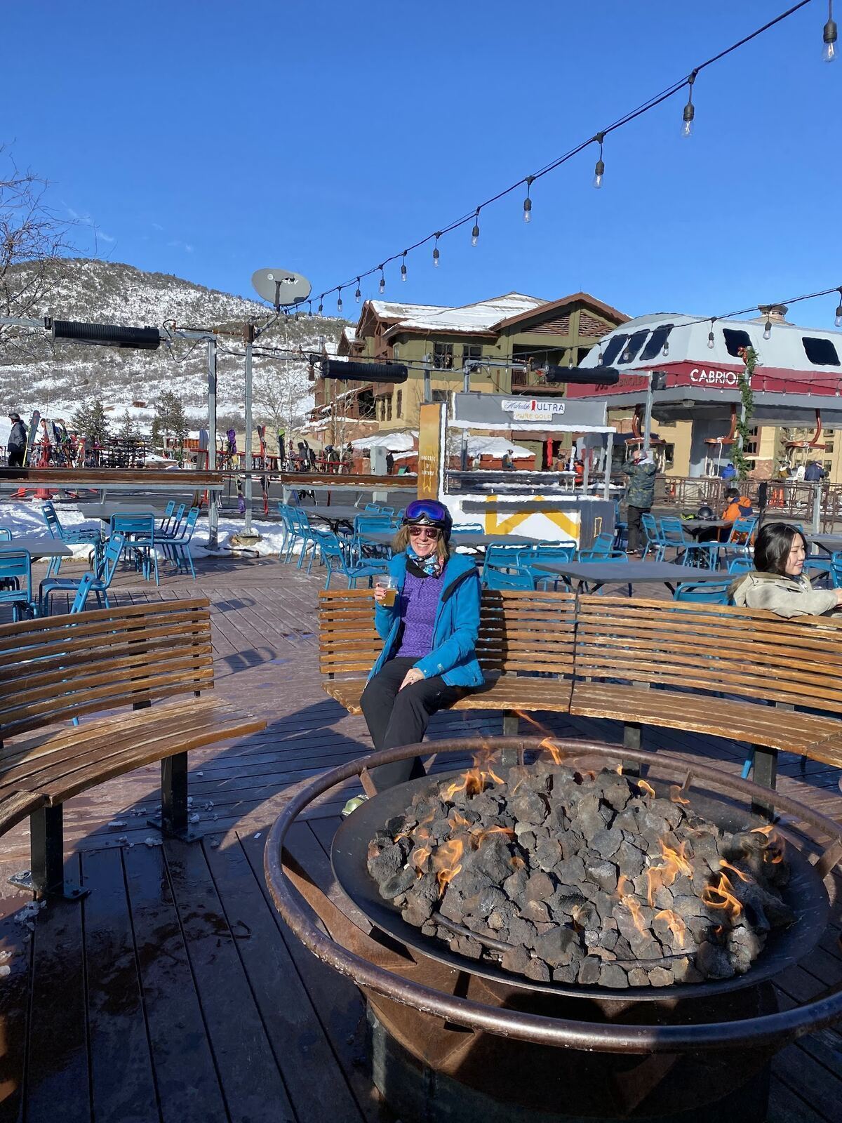 The modern ski in ski out base of Canyons Village in Utah