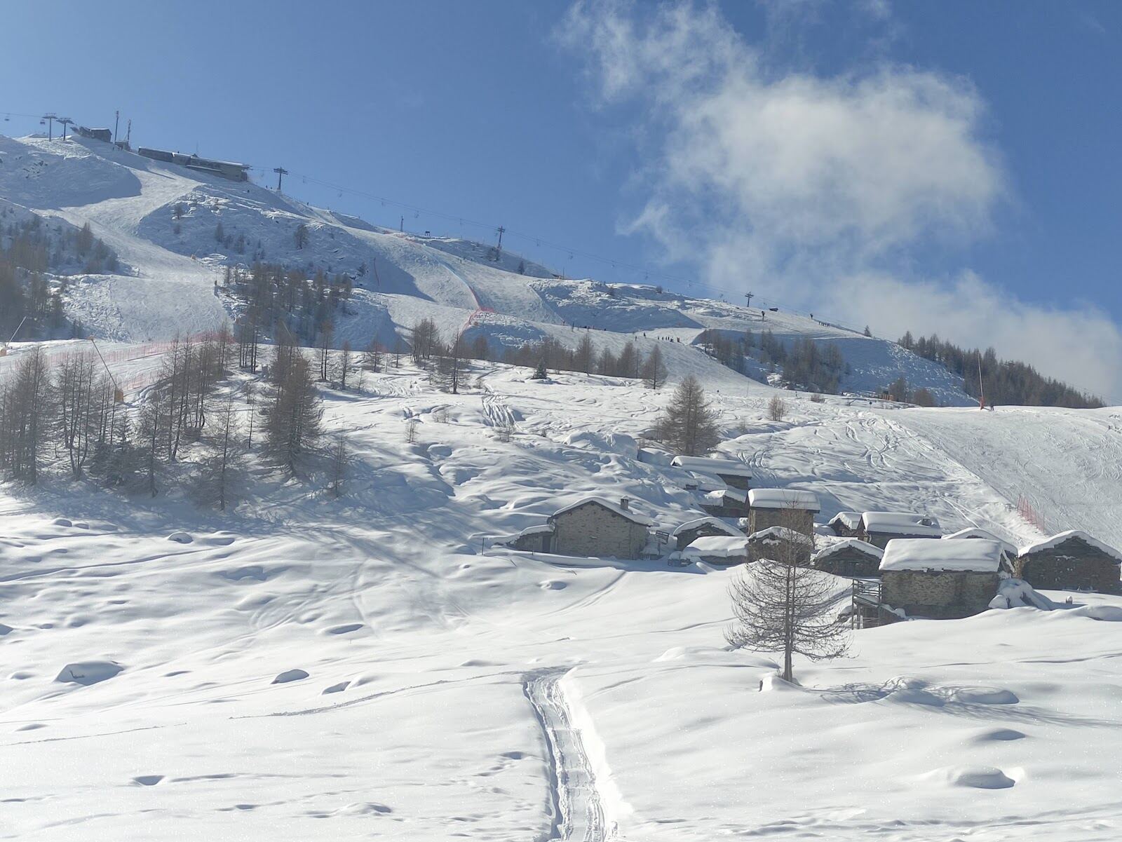 The village of Chiesa in Valmalenco under snow