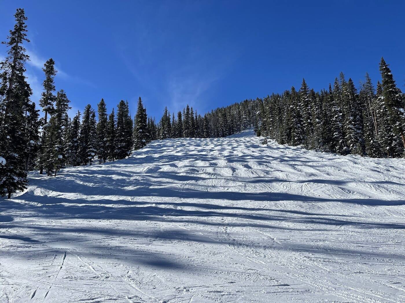 The high open bowls below Copper Peak under a blue Colorado sky