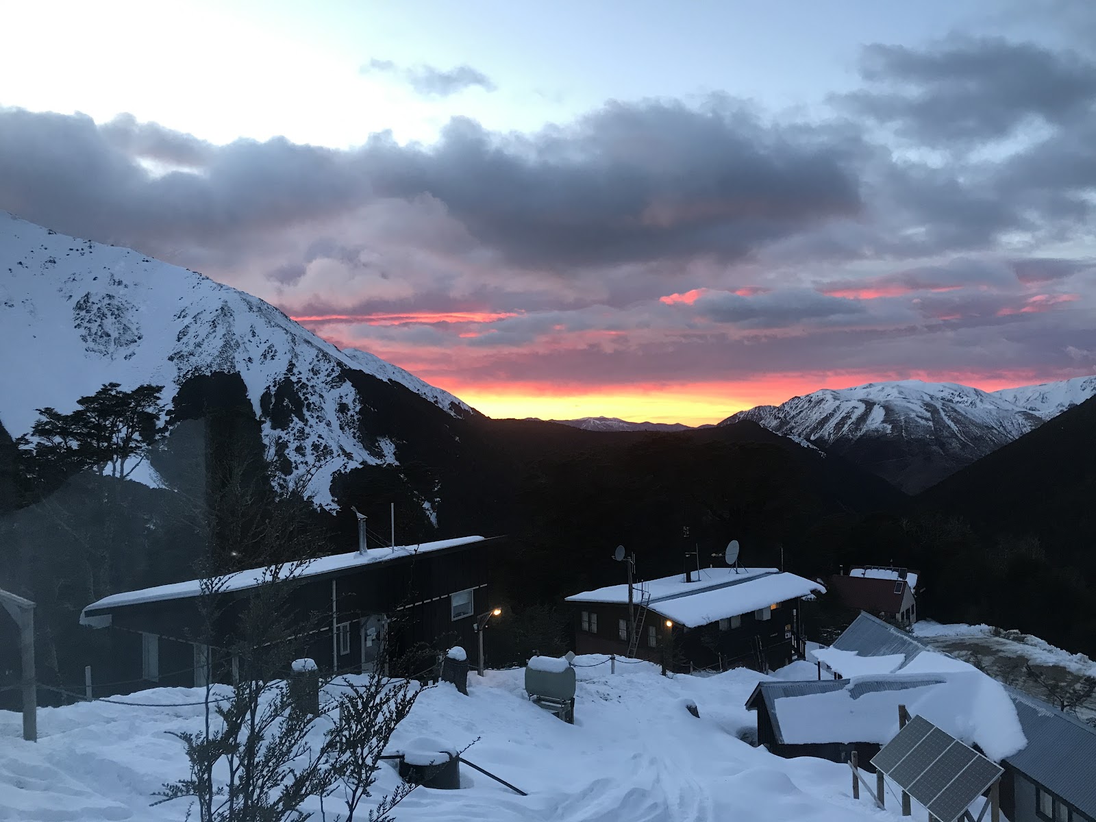 Snow covered Canterbury high country around the Craigieburn ski area
