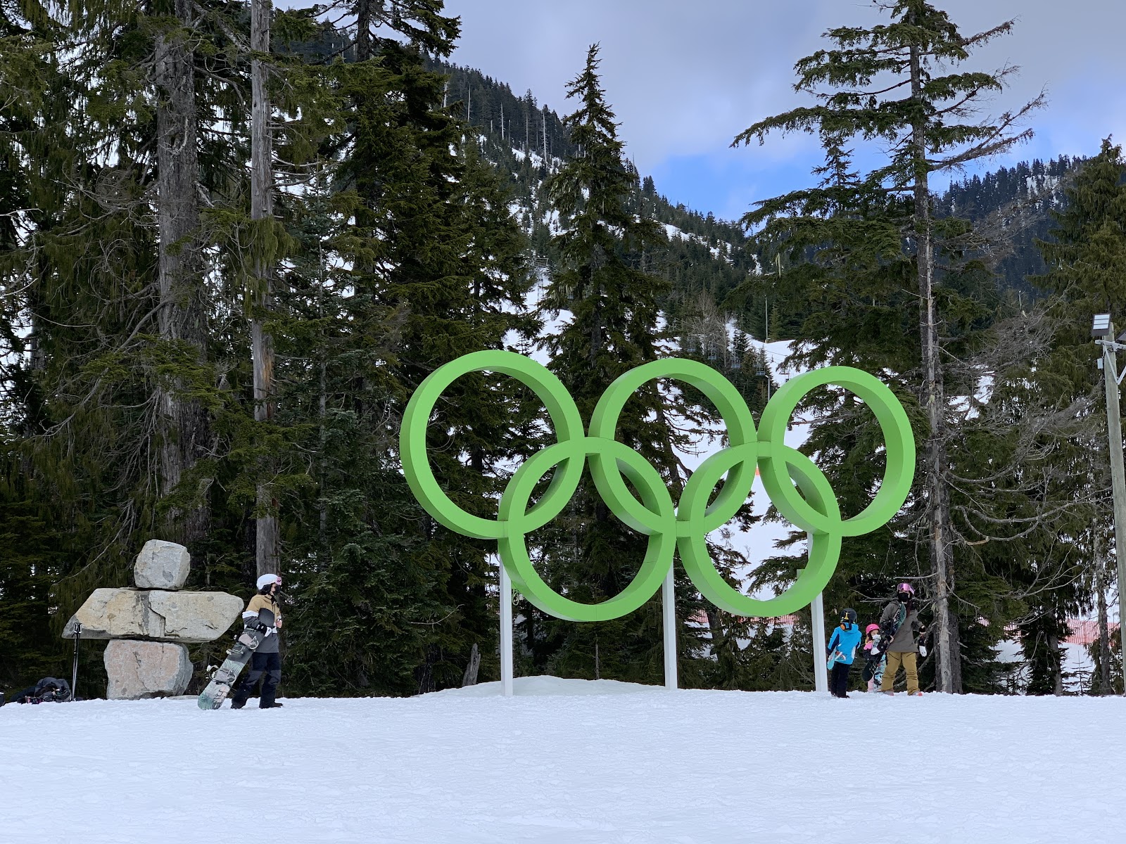 Snowy slopes of Cypress Mountain above Vancouver in winter