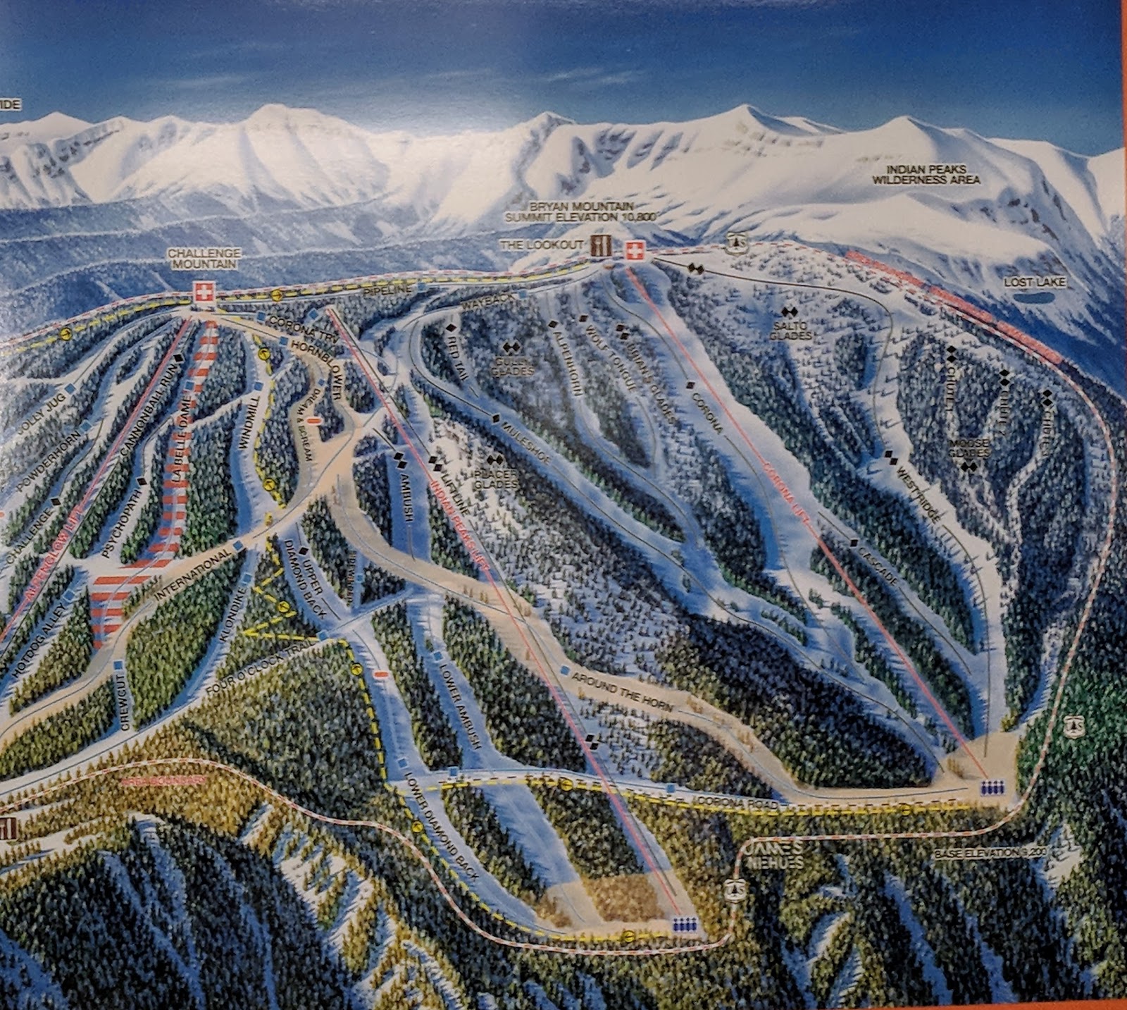Colorado Front Range ski slopes under fresh snow