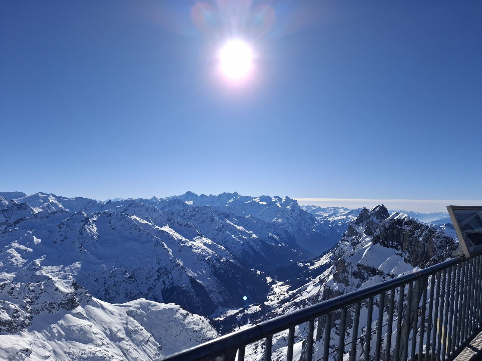 A long steep descent from the Titlis above Engelberg