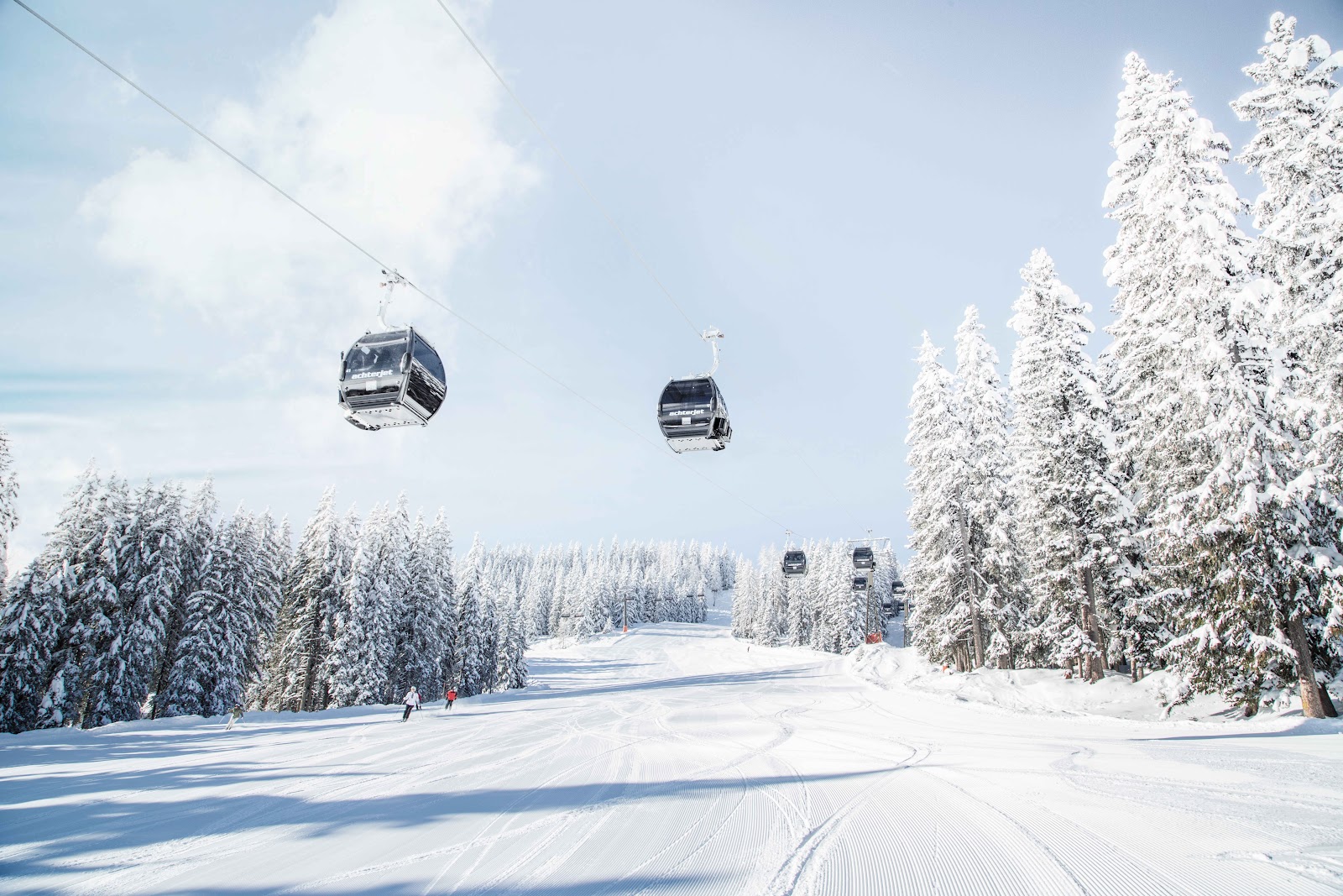 The Salzburgerland village of Flachau under winter snow