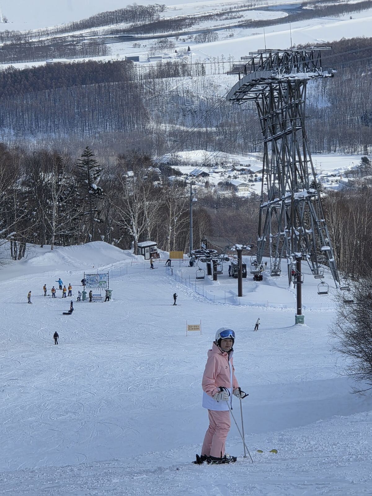 The ropeway rising over the Furano Zone slopes