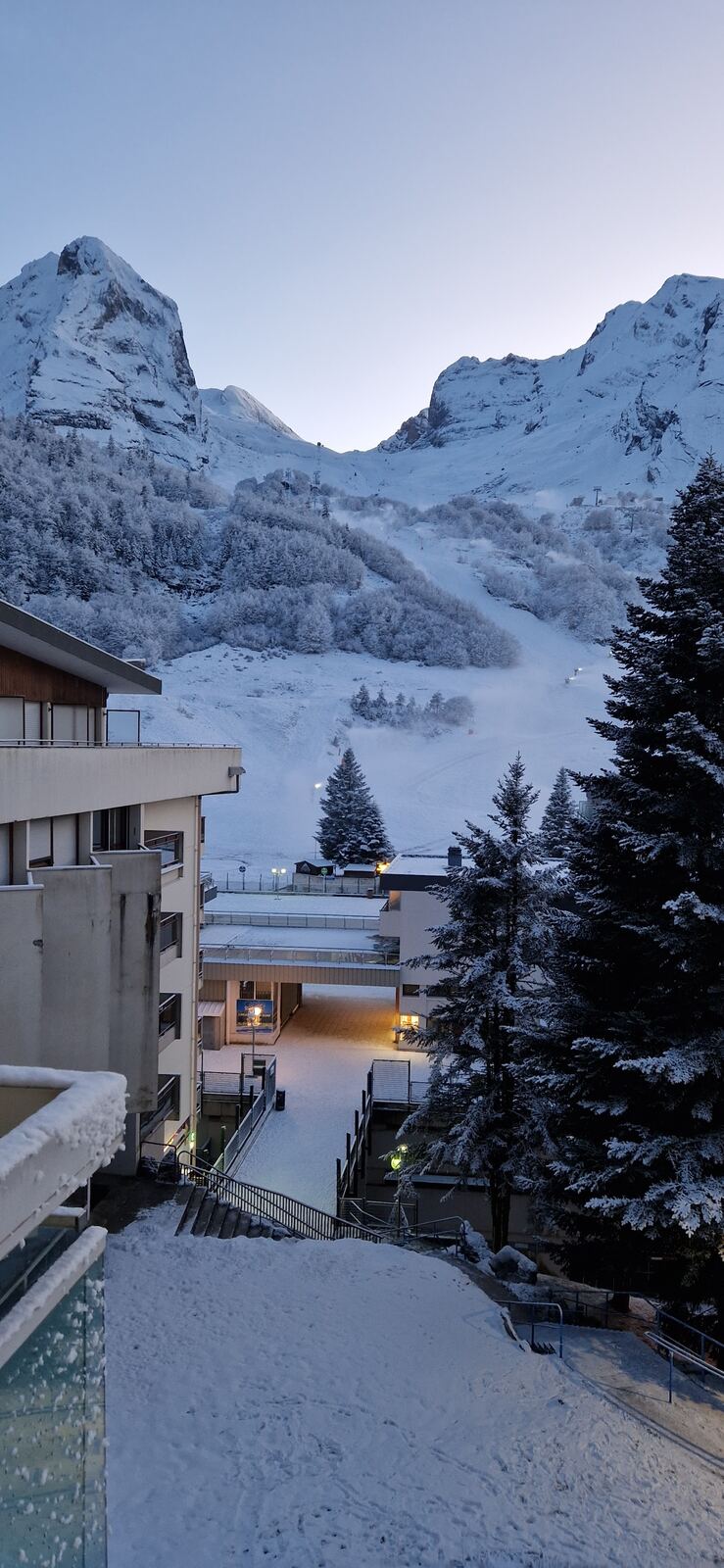 The north facing snow bowl of Gourette in the western Pyrenees