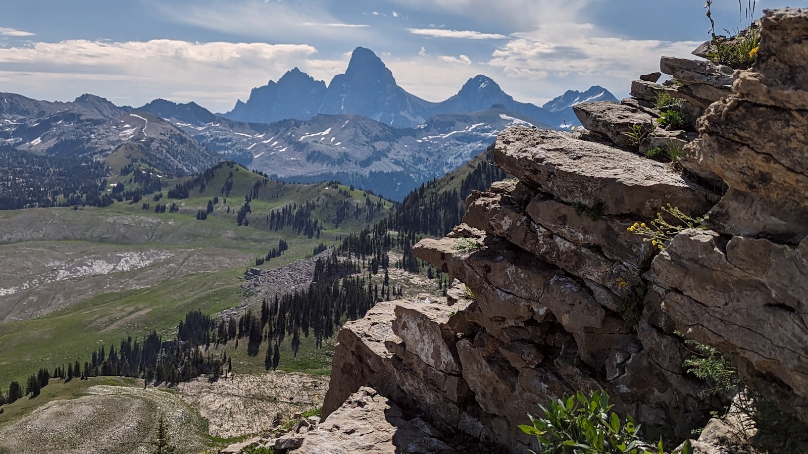A snowy Teton ski mountain in deep powder with almost no crowds at Grand Targhee