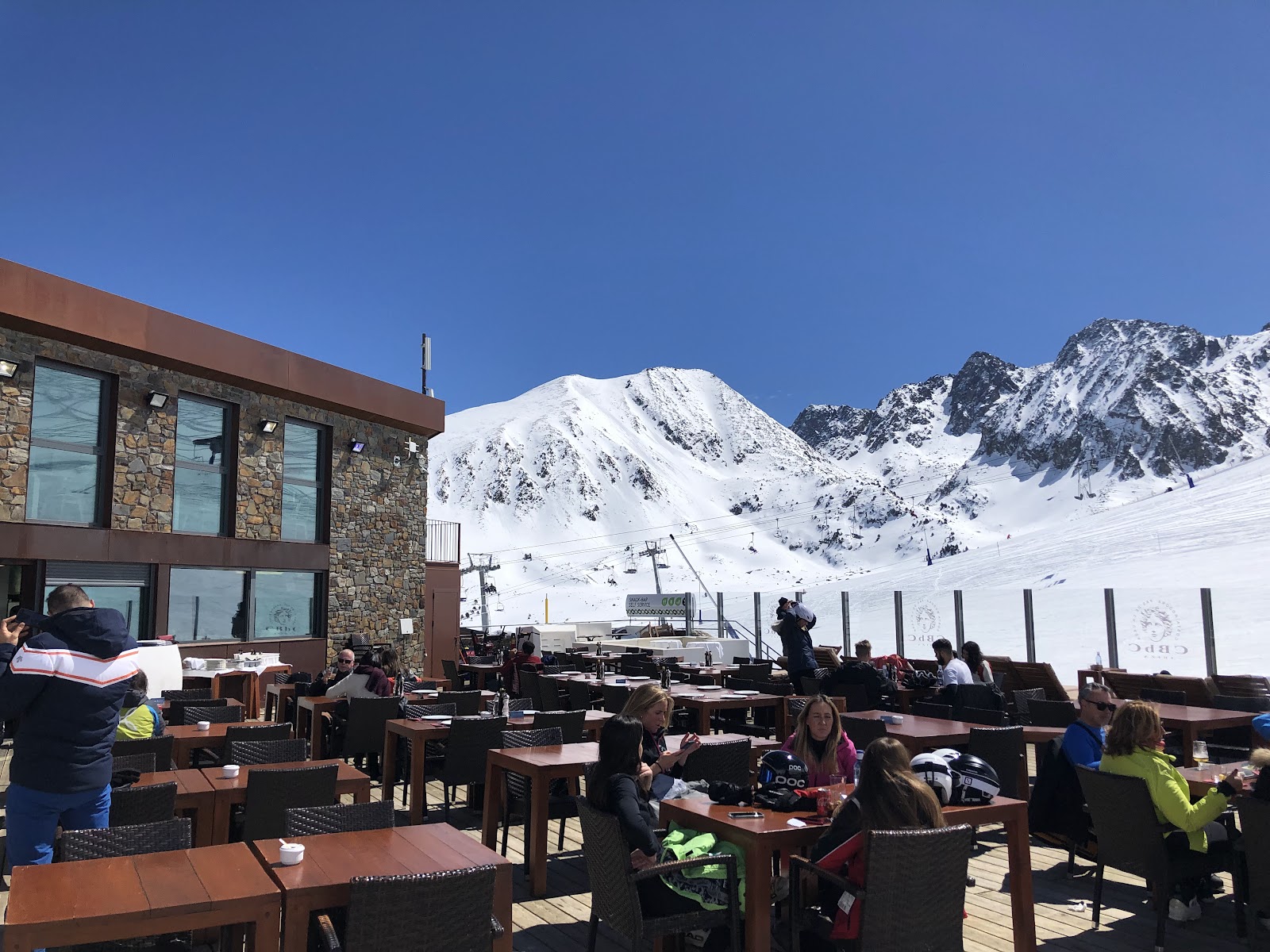 The high rise base town of Pas de la Casa under snow