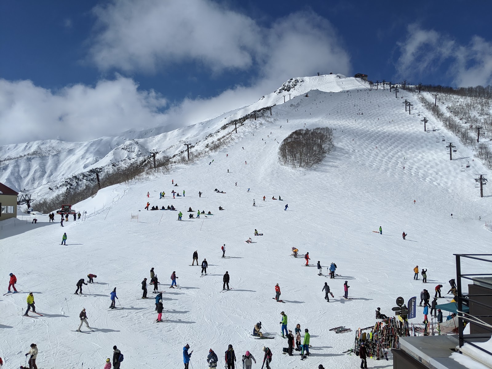Deep powder snow on the slopes of Hakuba Happo One