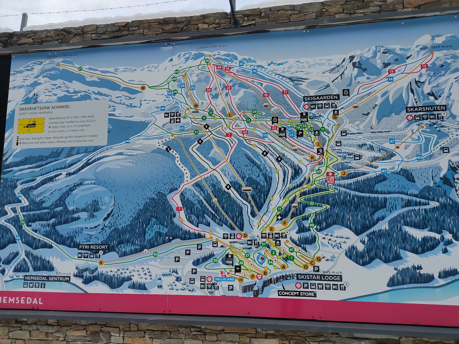 Cold snowy peaks above the Hemsedal ski area in Norway