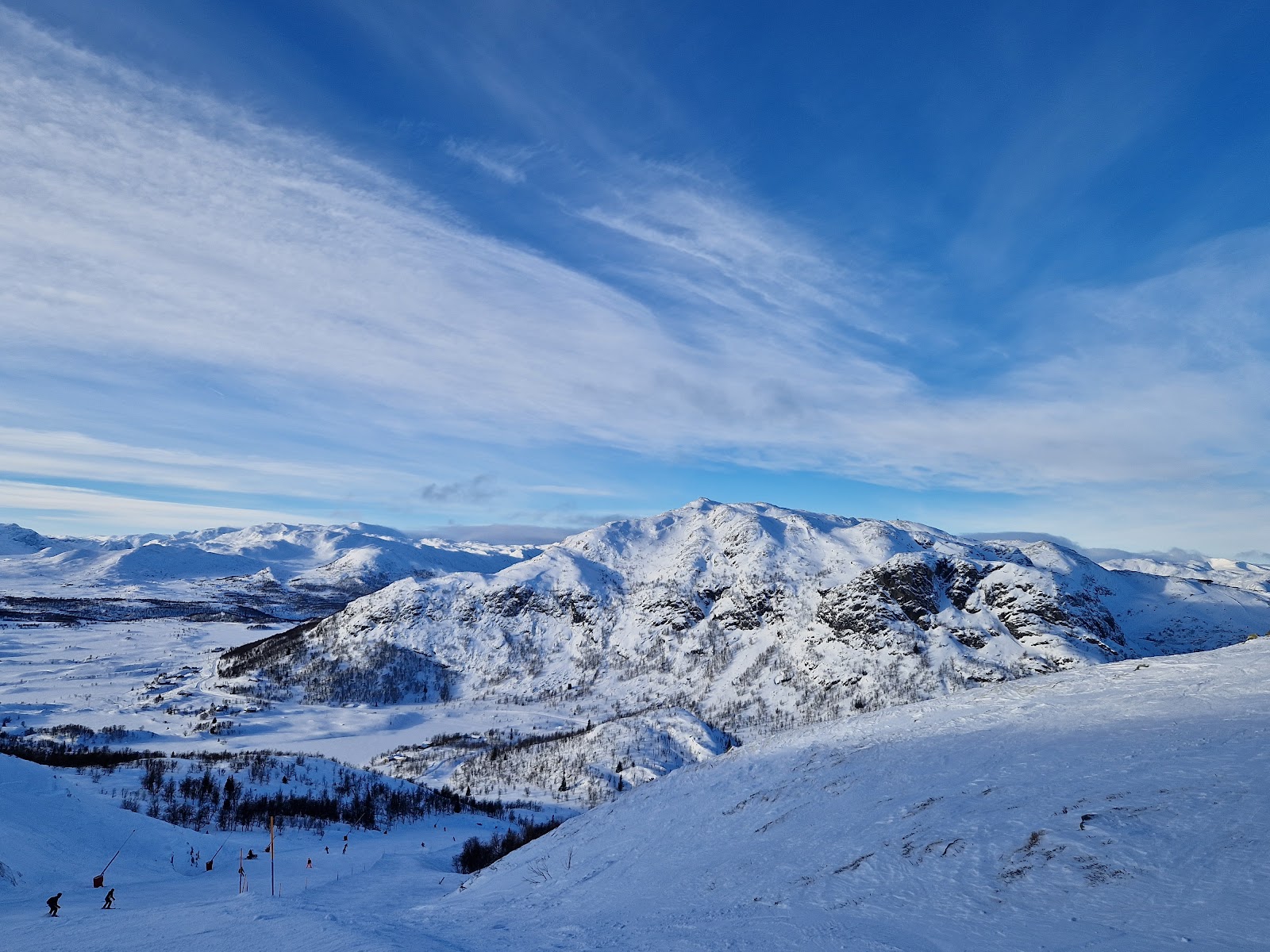 The Hemsedal valley and ski center under heavy snow