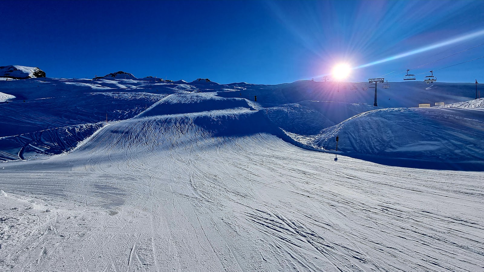 Families skiing the gentle runs at Hoch Ybrig near Zurich