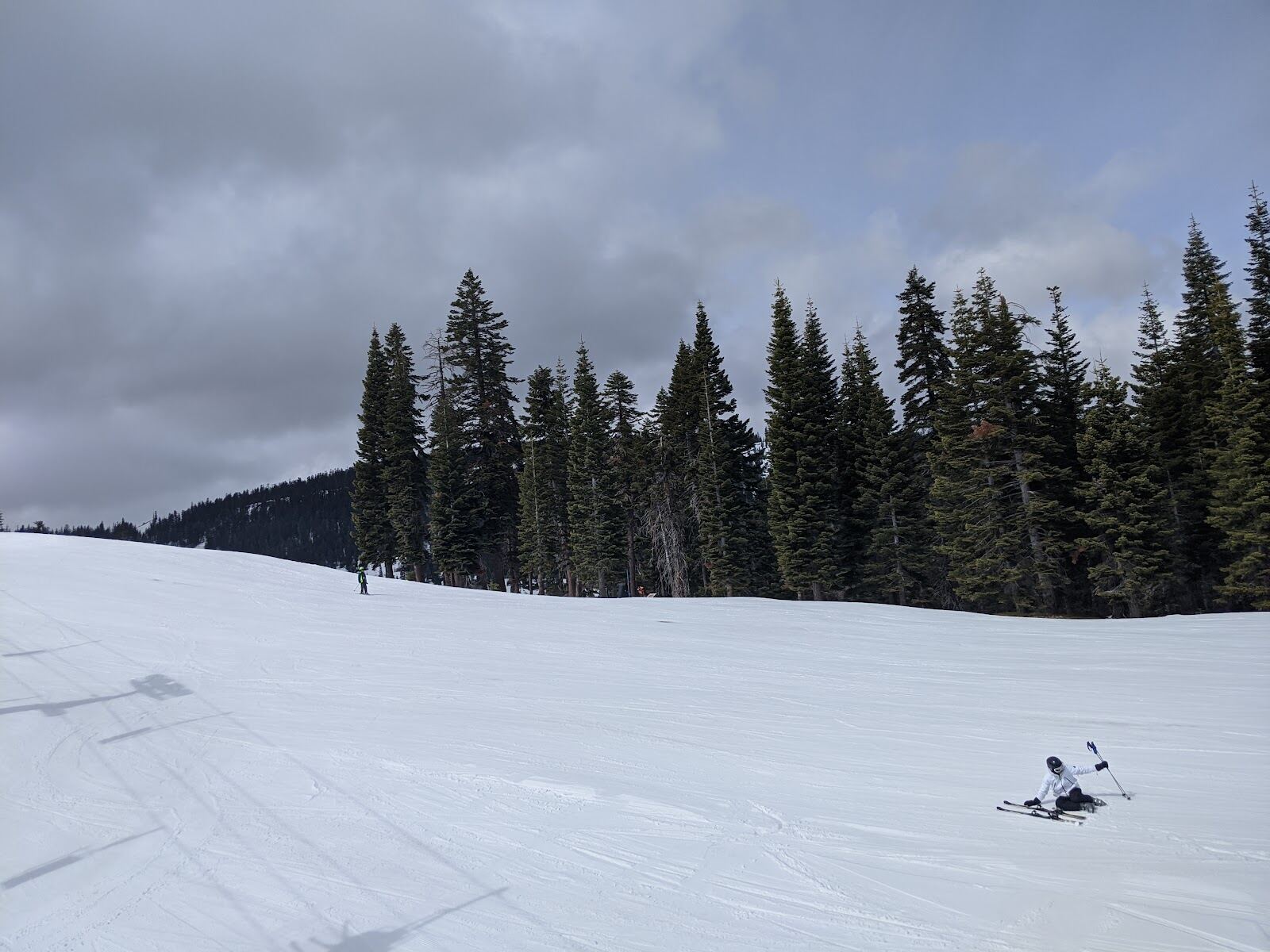 Ski runs at Homewood with Lake Tahoe filling the view below