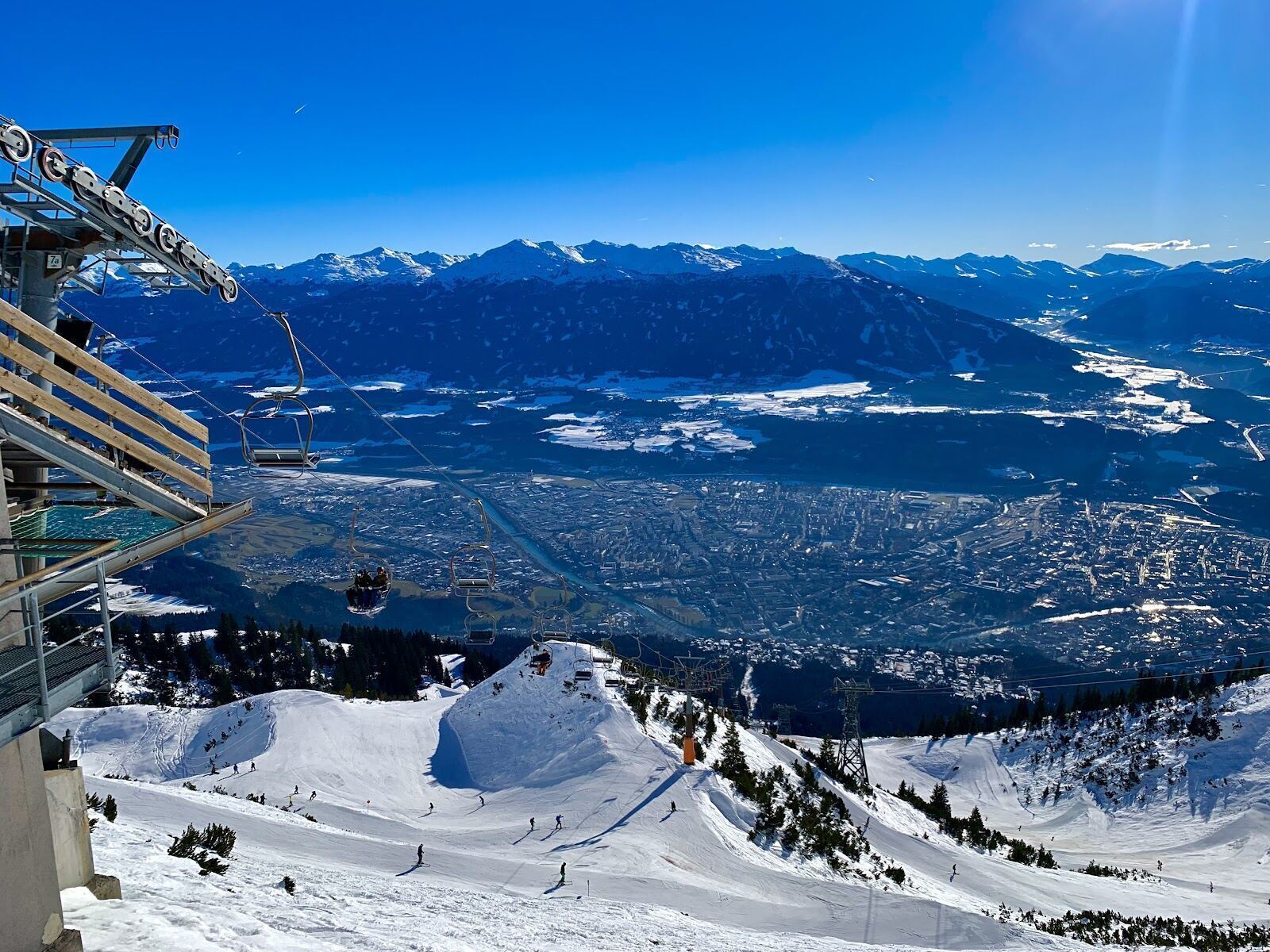 Panorama of Innsbruck and the Inn valley from Hafelekar