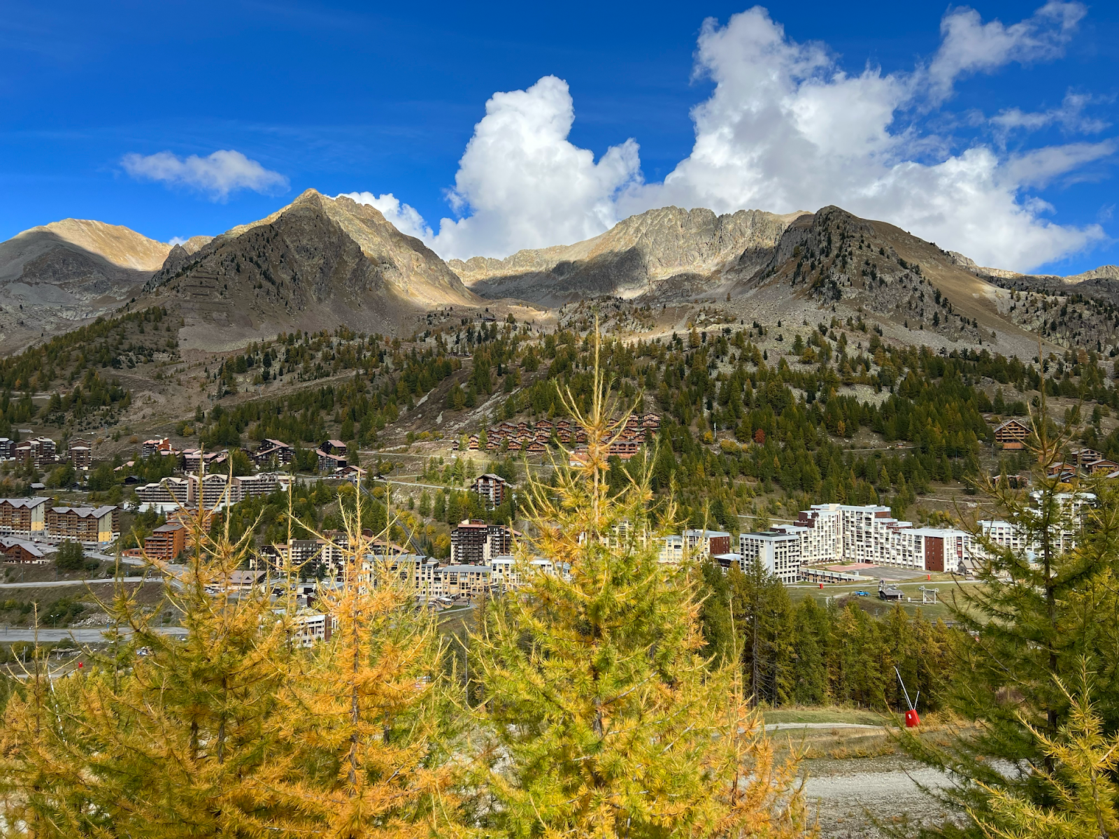 High sunny pistes above the resort of Isola 2000 in the southern French Alps