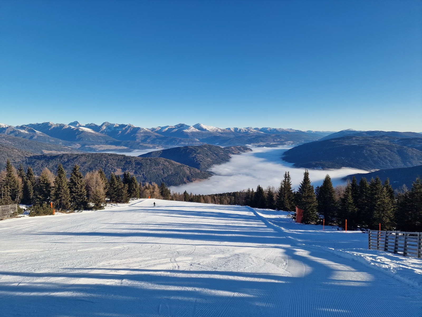 Snow covered hotels and lifts on the Katschberg pass