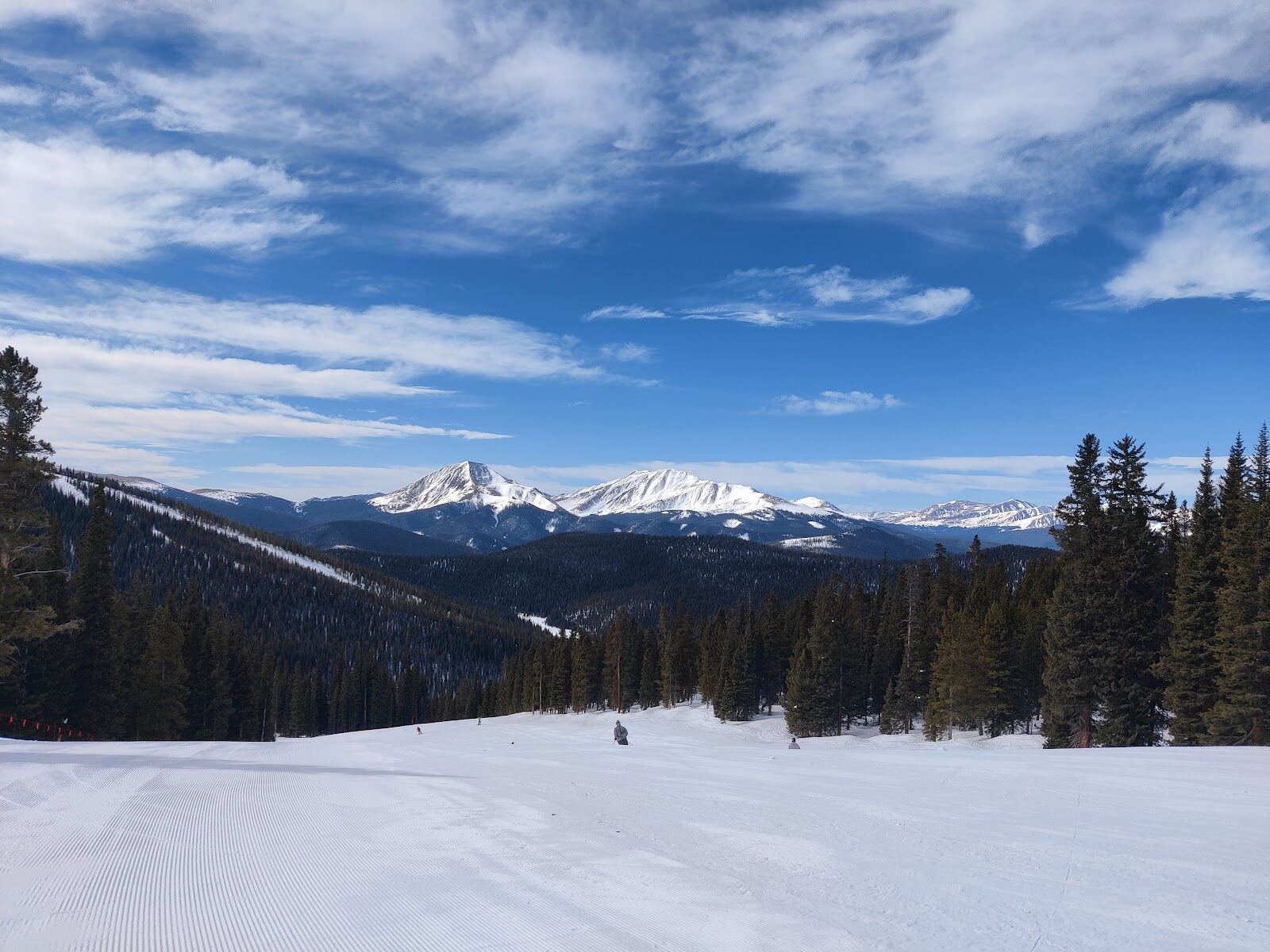 Steeper tree runs and bowls on North Peak behind the front face at Keystone