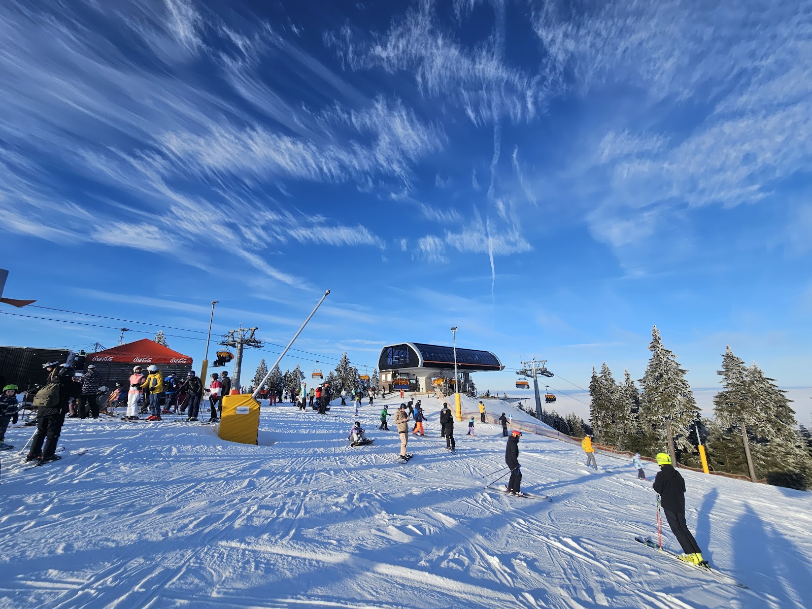 Winter scenery on the high plateau of the Ore Mountains at Klinovec