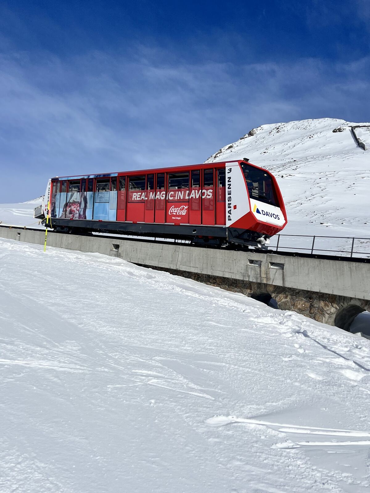 Open snow fields and peaks of the Davos Klosters area