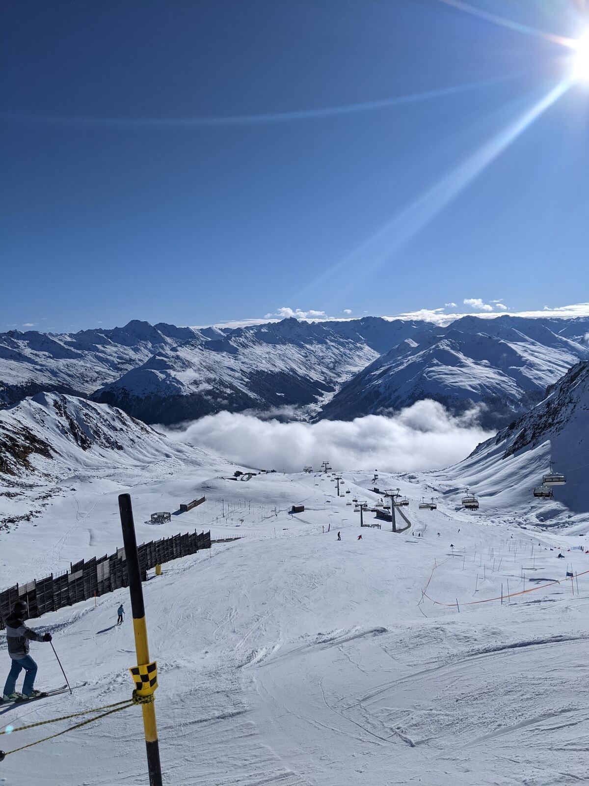The Gotschna and Parsenn slopes rising above Klosters