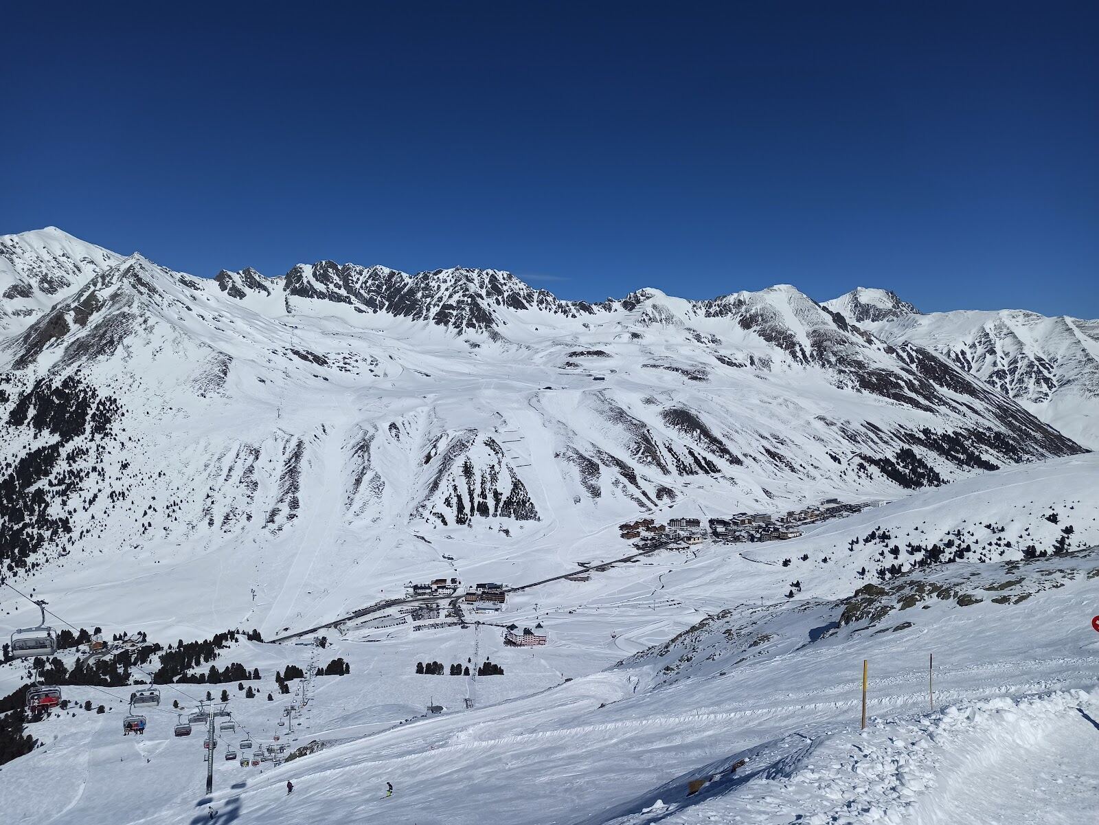 High alpine winter landscape around the Kuhtai valley