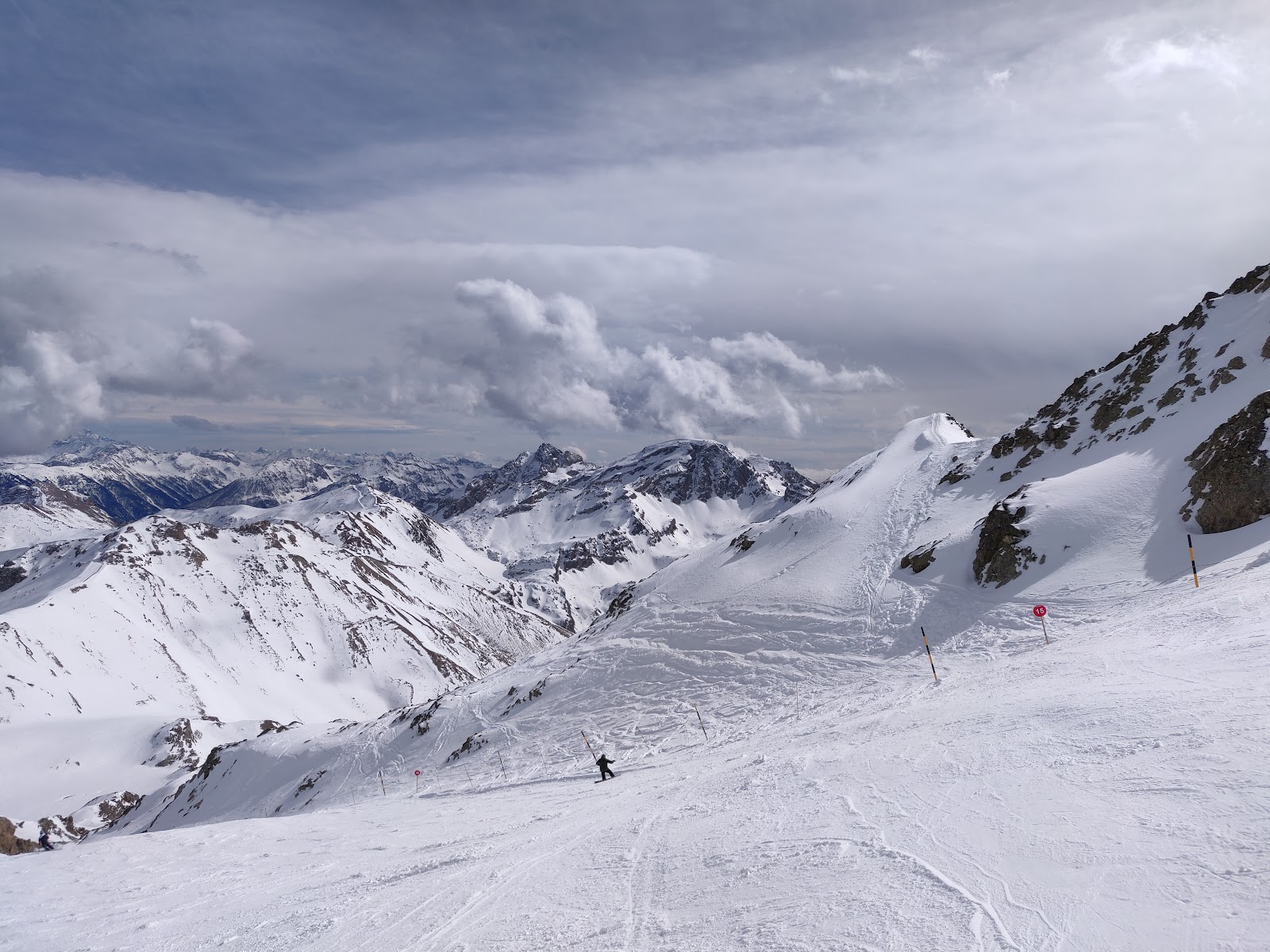 A high alpine ridge and glacier above La Grave