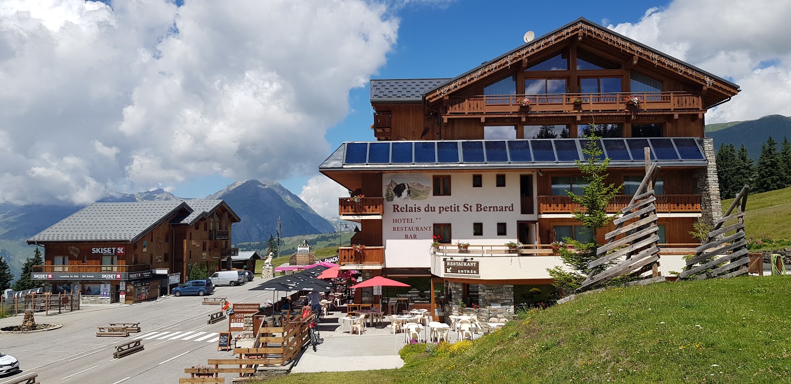 The Petit Saint Bernard pass link toward La Thuile in Italy