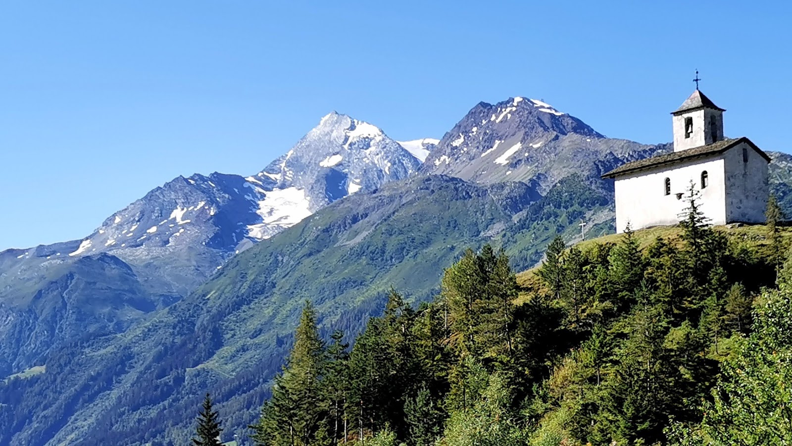 View across the Tarentaise valley from the slopes of La Rosiere