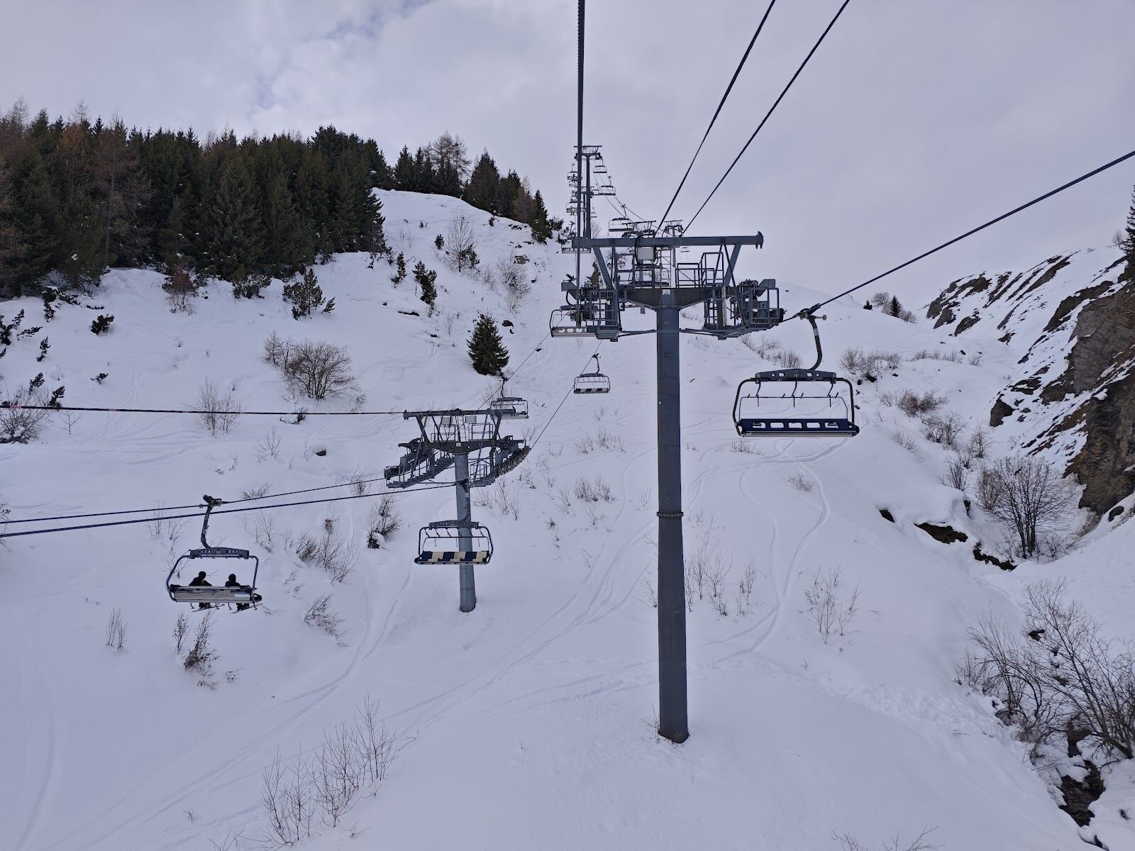 View across the Maurienne valley from the slopes above La Toussuire