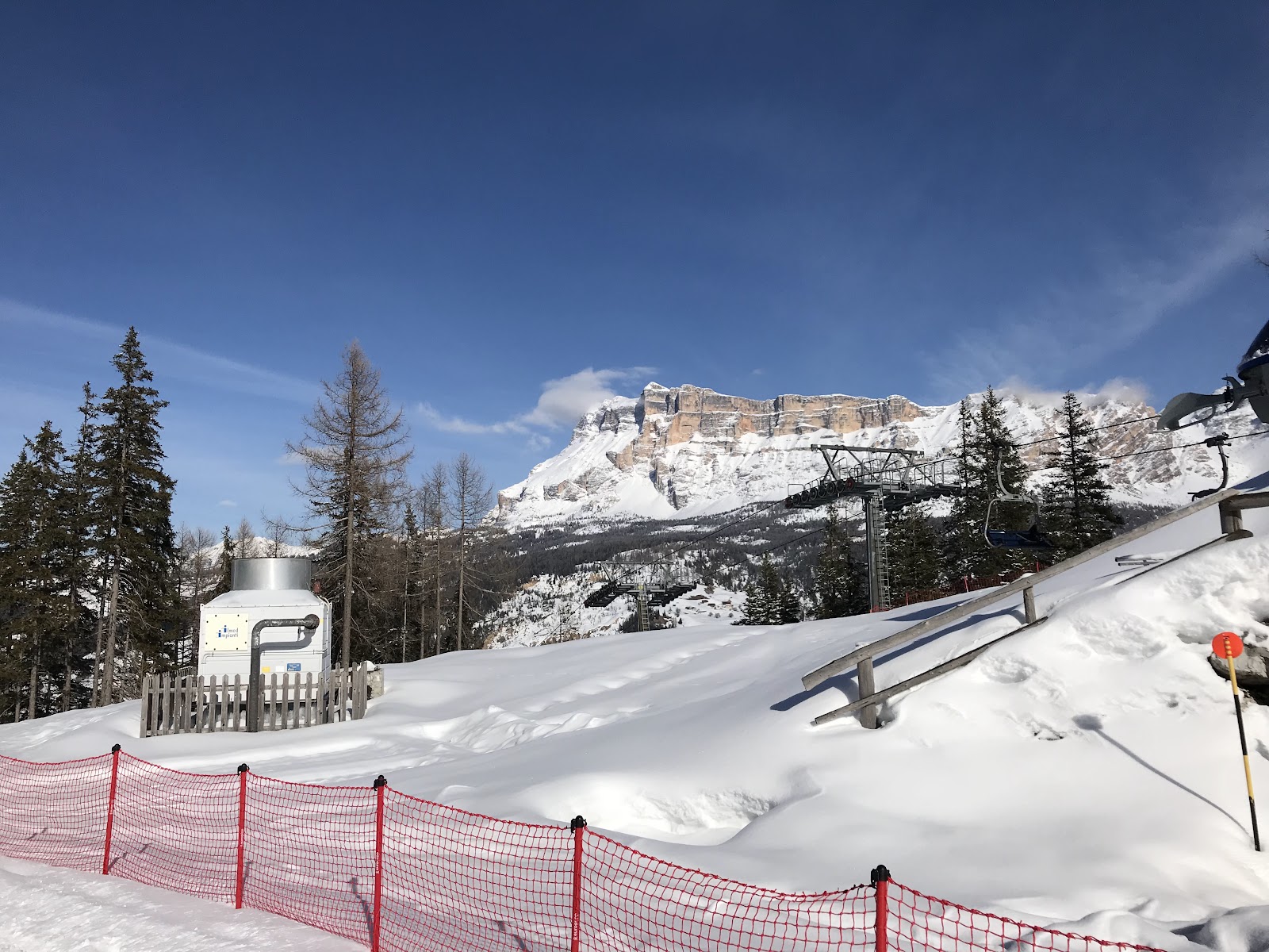 The village of La Villa in Alta Badia below the Dolomite peaks of South Tyrol in Italy