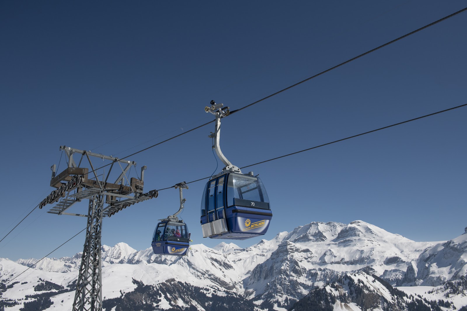 The sunny Betelberg family slopes above Lenk under snow
