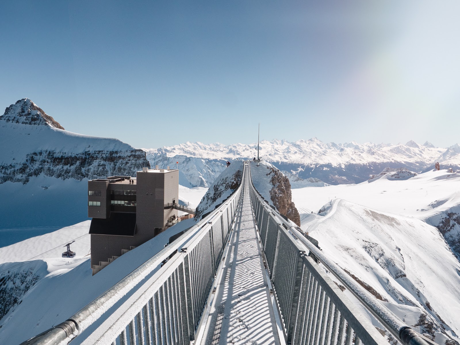 Les Diablerets village beneath the Diablerets massif in winter