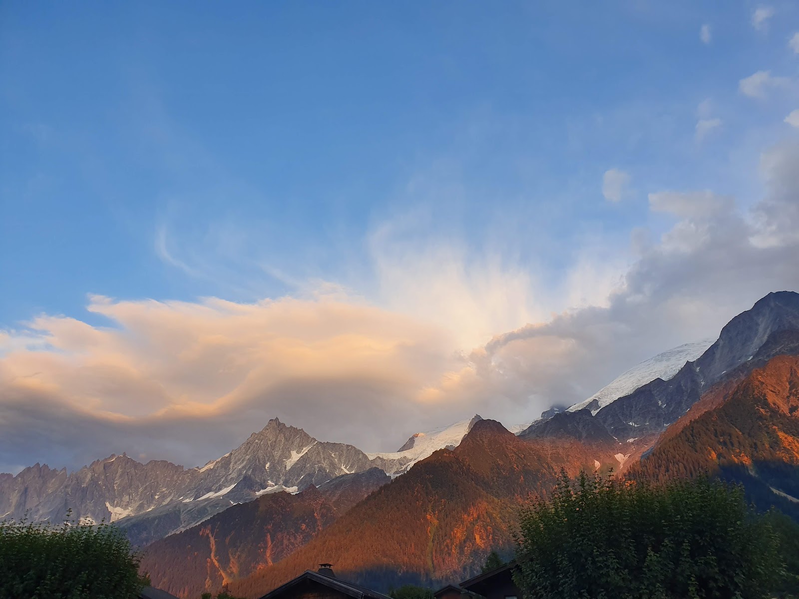 The Chamonix valley and high peaks seen from above Les Houches