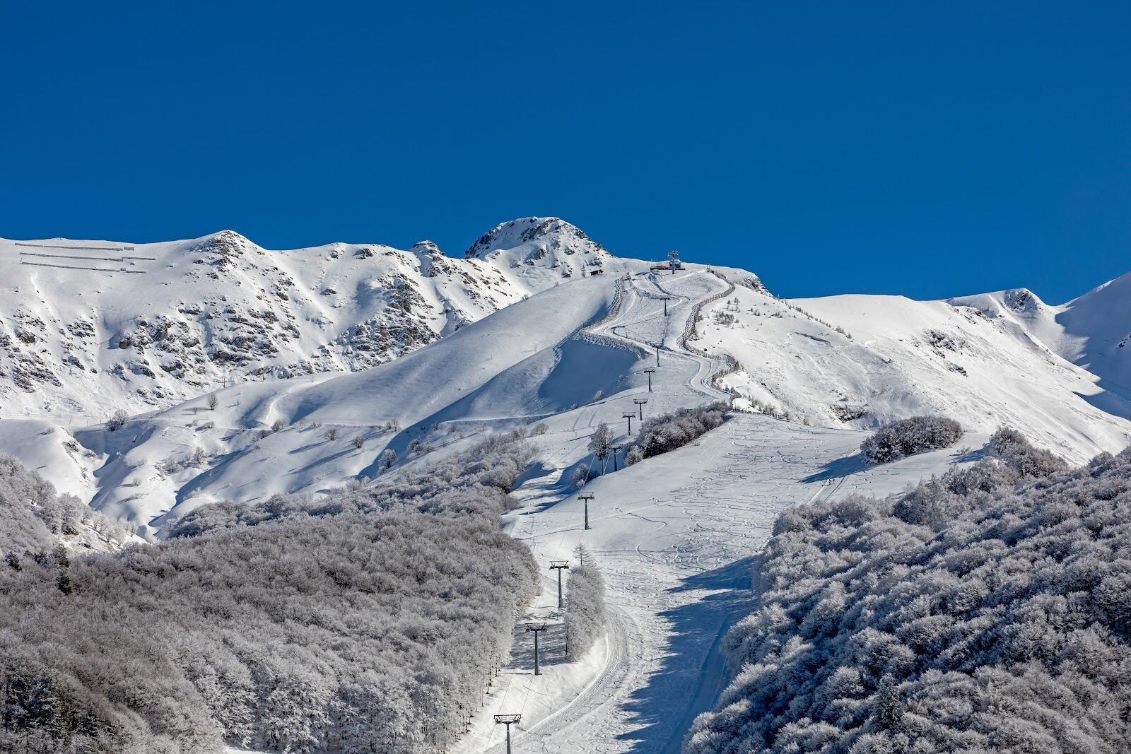 The town of Limone Piemonte in the Maritime Alps in winter