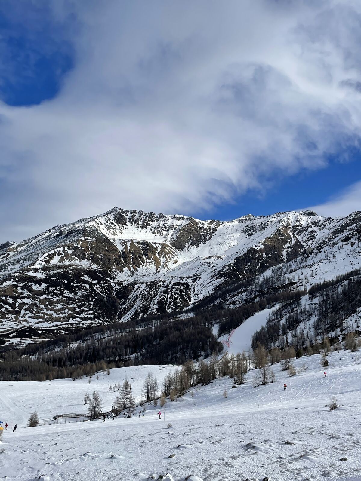 Snowy village of Madesimo in winter