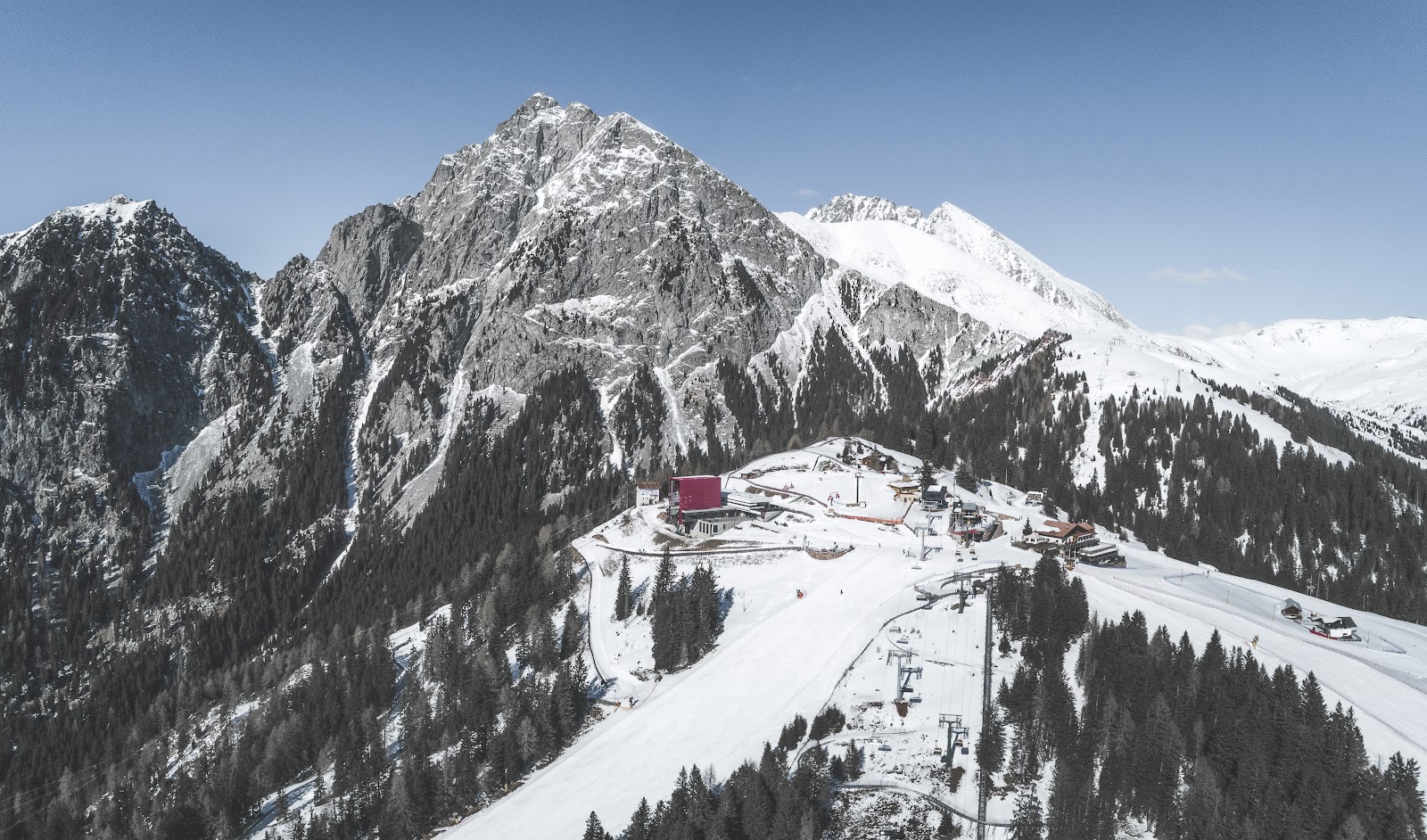 The sunny high plateau of Merano 2000 above the South Tyrol valley in Italy