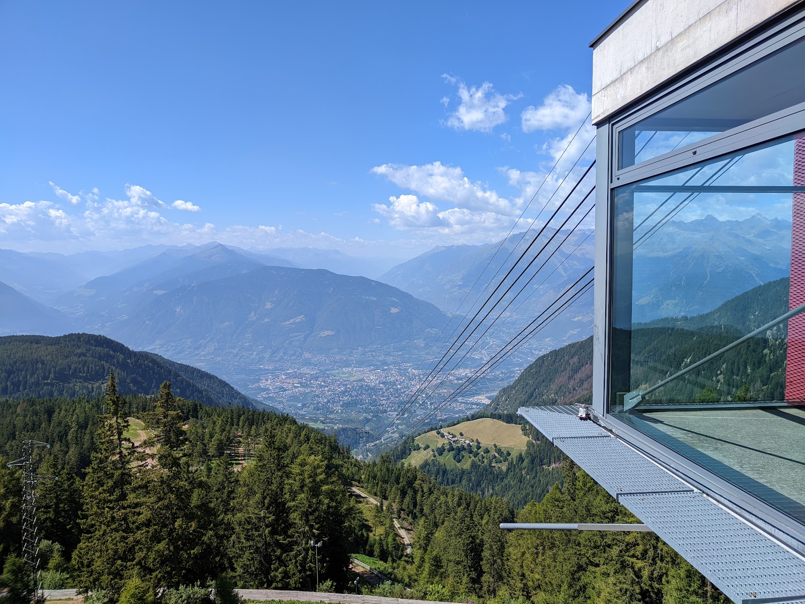 The South Tyrol valley and mountains seen from the Merano 2000 ski area